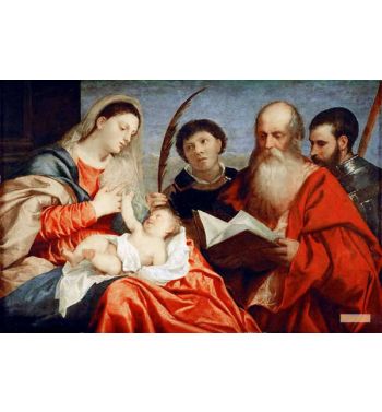 Saint Mary With Child And Saints Stephen Jerome And Maurice