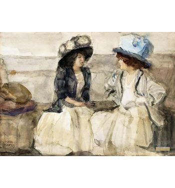 Elegant Ladies Conversing