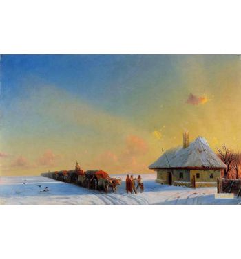 Winter Caravan Through The Ukrainian Steppe 1857