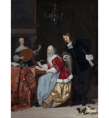 A Young Woman Composing A Piece Of Music C. 1664