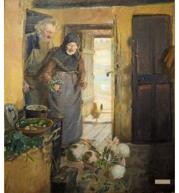 Old Couple With Rabbits