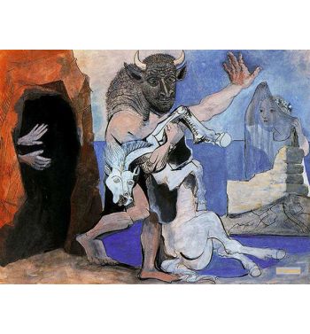 Minotaur With Dead Mare In Front Of A Cave 1936