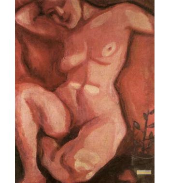 Red Nude Sitting Up 1908