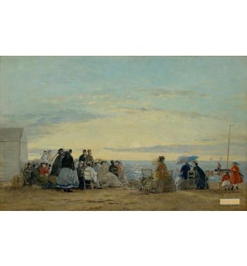 On The Beach Sunset 1865