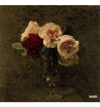 Still Life Of Pink And Red Roses