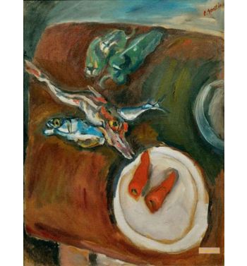 Still Life With Fish, Peppers And Carrots