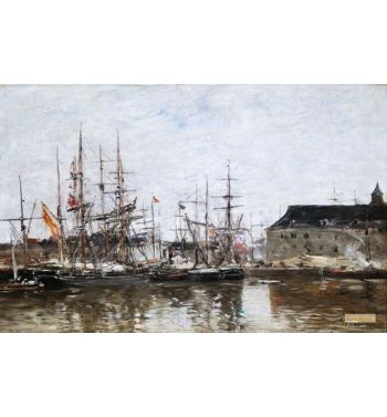 Three Masters In Dock Antwerp 1871