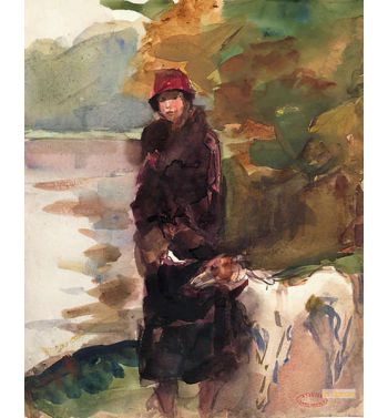 Woman With Greyhound