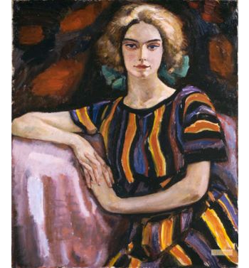 Woman In Striped Dress, C, 1935