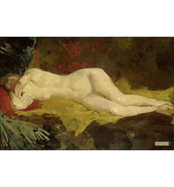 Anne Lying Naked On A Yellow Cloth