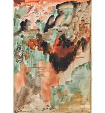 Composition In Red And Green
