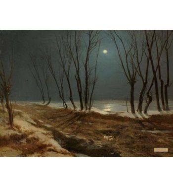 Country Road In The Winter By Moonlight 1836
