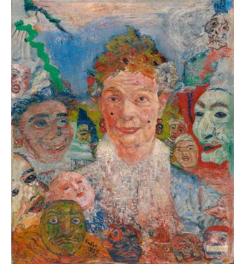 Old Woman With Masks Theatre Of Masks 1889