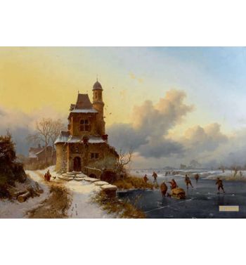 Winter Landscape With Skaters 2