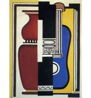 Guitare Bleue Et Vase Blue Guitar And Vas