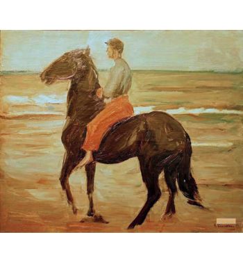 Young Rider Groom At The Beach