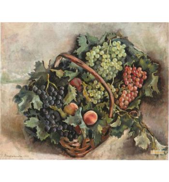 Basket With Grapes And Peaches 1931