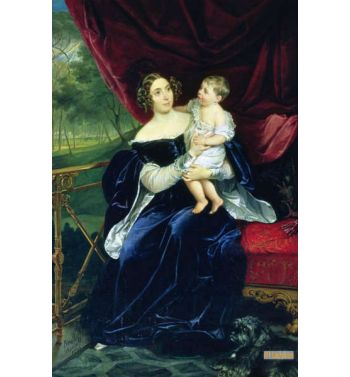 Countess Olga Ivanovna Orlov Davydov With Her Daughter 1834