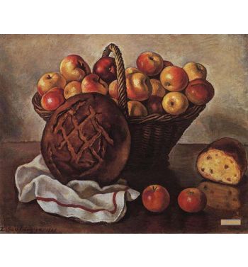 Still Life With Apples And A Round Bread 1948
