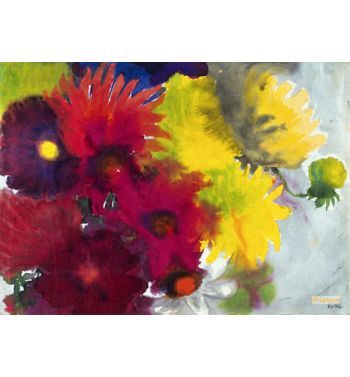 Red And Yellow Dahlias