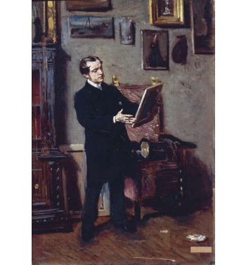 Young Man Watching Painting