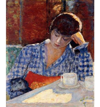 Woman Leaning On Her Elbow With A Dog And A Still Life