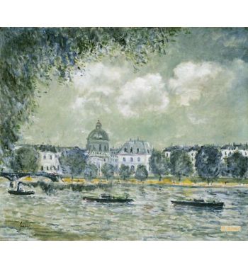 Landscape Along The Seine With The Institut De France