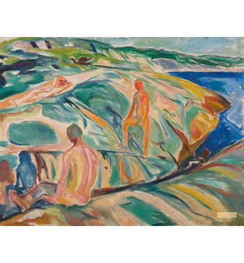 Bathing Men On Rocks, 1915 1
