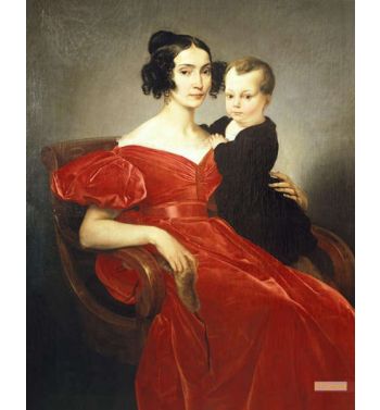 Portrait Of Teresa Zumali Marsili With Her Son Giuseppe