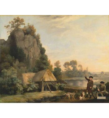 Two Gentlemen Going A Shooting With A View Of Creswell Crags Taken On The Spot