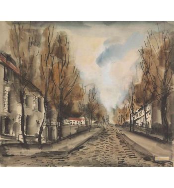 Rue De Village Bordee Darbres