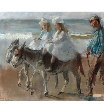 Donkey Riding On The Beach Of Scheveningen
