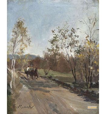 Horse And Cart On A Country Road, 1880
