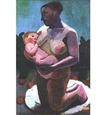 Kneeling Mother And Child