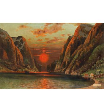 Evening Sun Over a Fjord Landscape