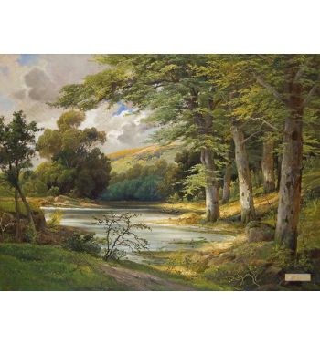Romantic Forest Landscape by the Lake