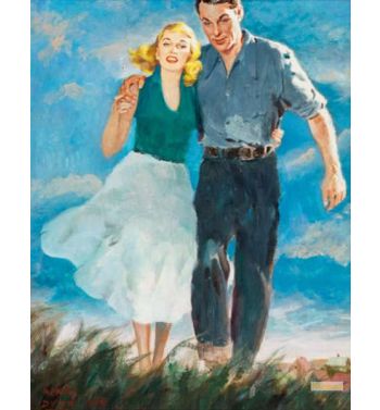 Couple Walking In A Field 1950