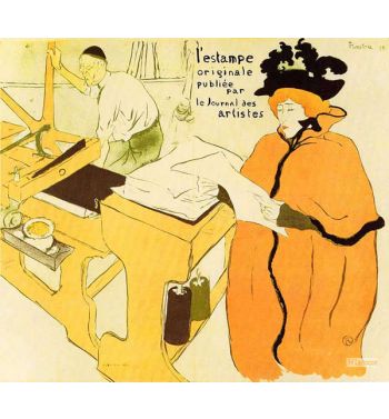 Jane Avril Checking A Print Sample