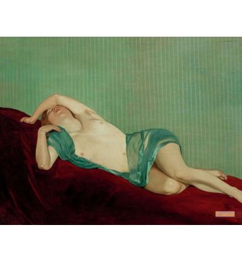 Naked With Green Scarf