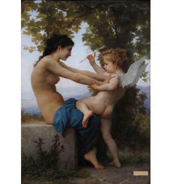 A Young Girl Defending Herself Against Eros, 1880