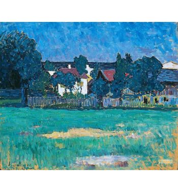 Wasserburg Landscape With Houses And Field 1907