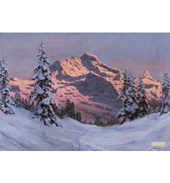 Winterliches Abendgluhen in den Tiroler Alpen