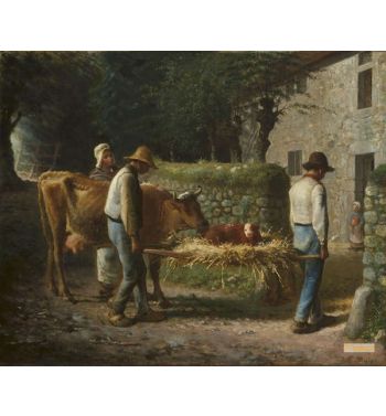 Peasants Bringing Home A Calf Born In The Fields 1864