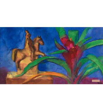 Brousing Billbergia And Rider Figure