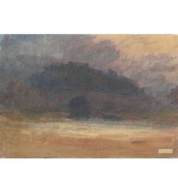 Evening Landscape With Castle And Bridge In Yorkshire