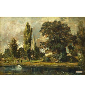 Salisbury Cathedral And Leadenhall From The River Avon