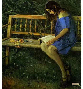 Natasha On A Garden Bench 1914