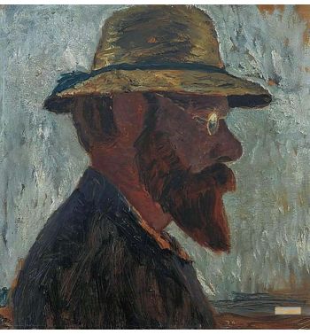 Otto Modersohn Mit Strohhut Im Profil Nach Rechts
