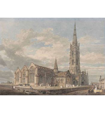 North East View Of Grantham Church Lincolnshire