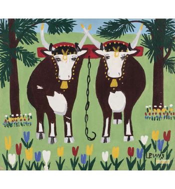Team Of Oxen Under Spruce